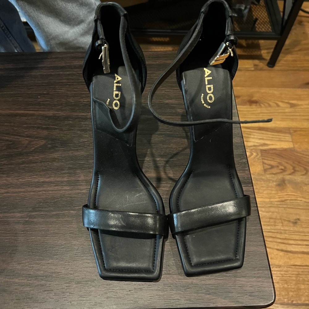 Black Square Toe Heels